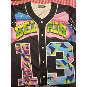 Hop Fashion Bel Air 13 Black Graphic Baseball Jersey XXL